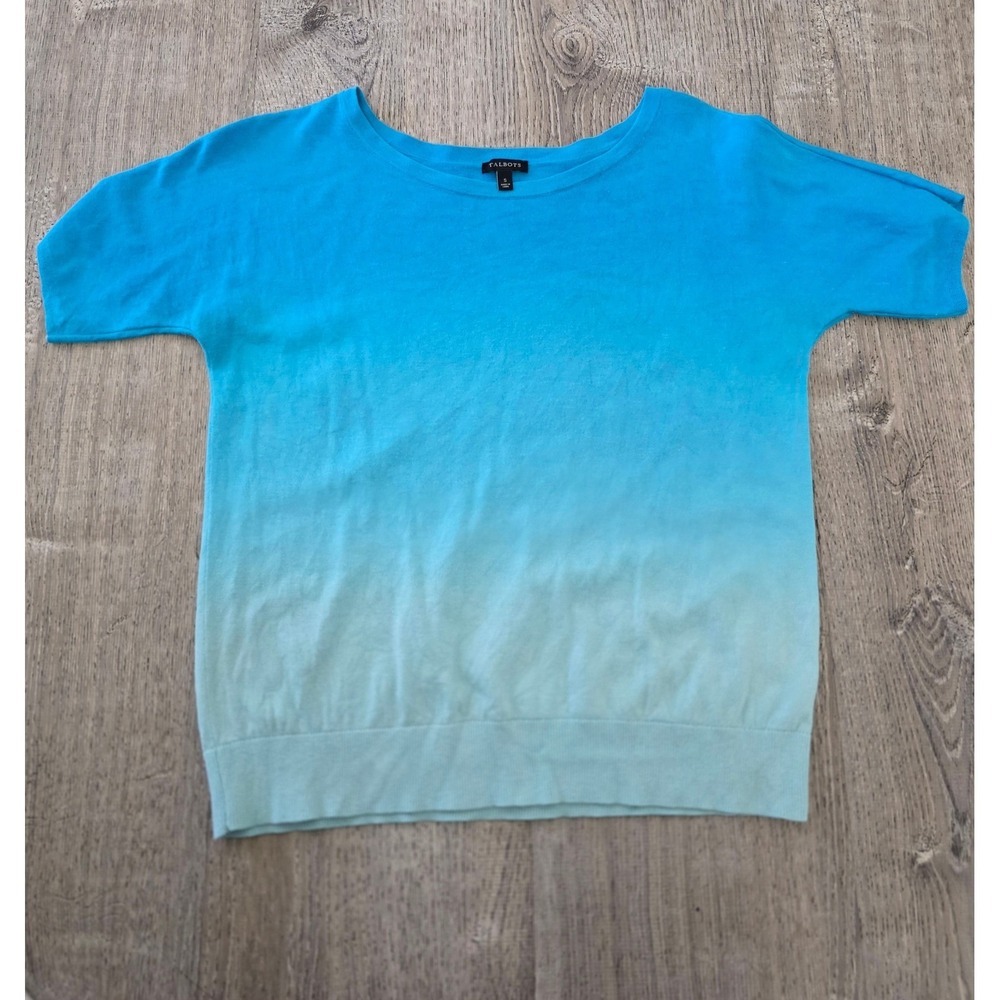 Talbots Womens Blue‎ Ombre Crew Neck Sweater Size S